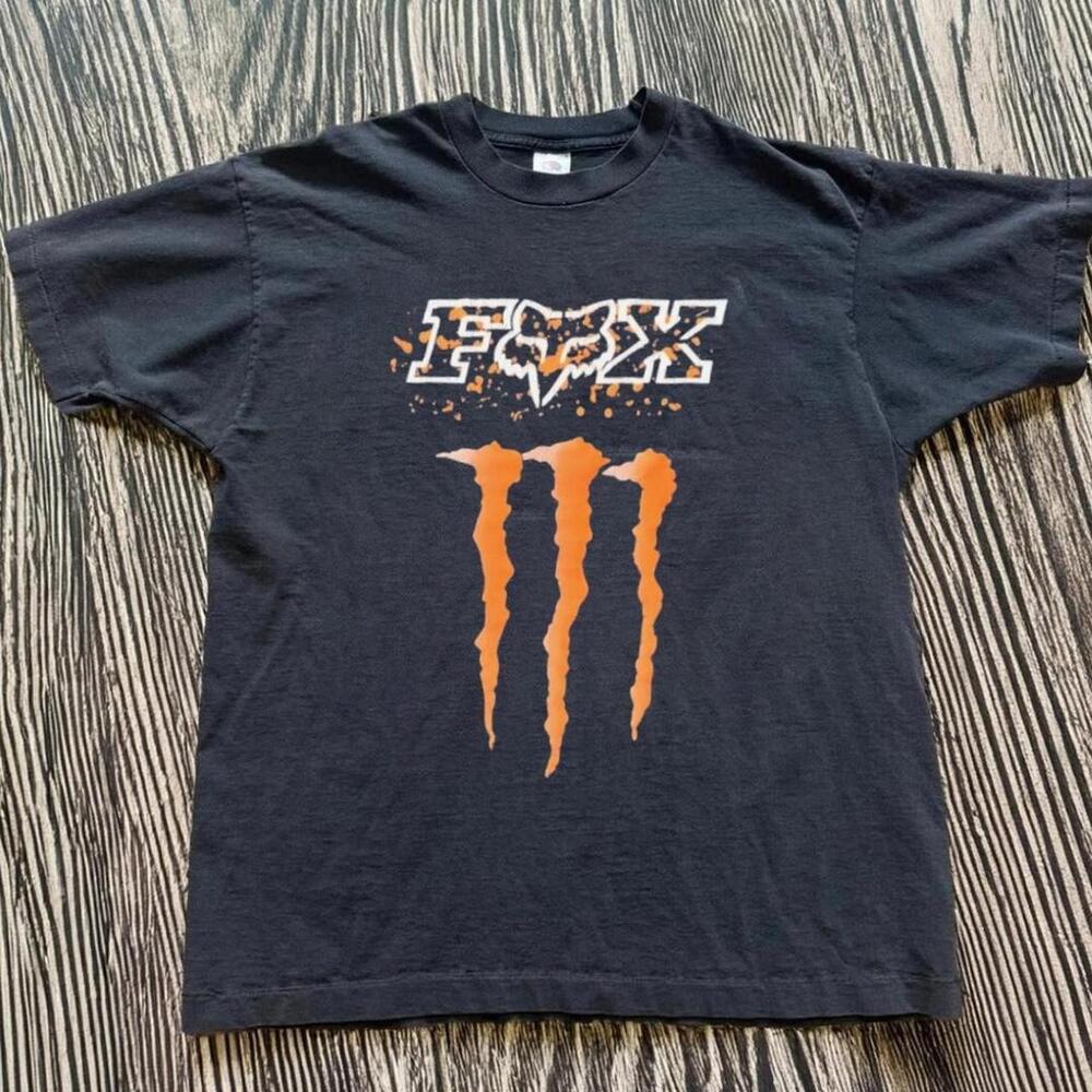 Gildan Black T Shirt Fox Racing Black T Shirt With Orange Accents